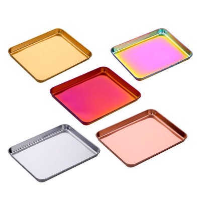 12inches gift  wedding tray rectangle metal stainless steel tray for dish drinks