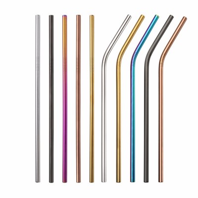 wholesale Reusable Stainless Steel 304 Drinking Straws Metal for Bar